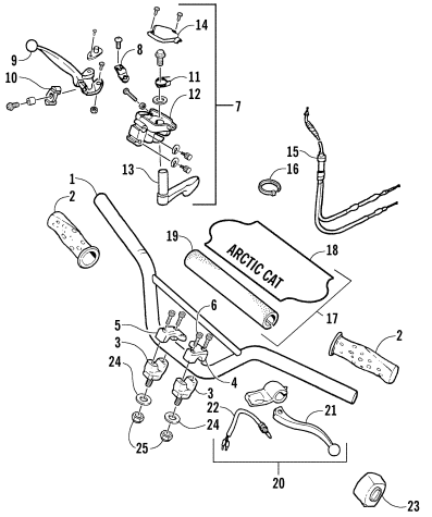 Parts Diagram for Arctic Cat 2005 90 Y-12 YOUTH ATV HANDLEBAR ASSEMBLY