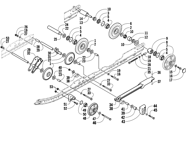 Parts Diagram for Arctic Cat 2003 4-STROKE TOURING SNOWMOBILE IDLER WHEEL ASSEMBLY