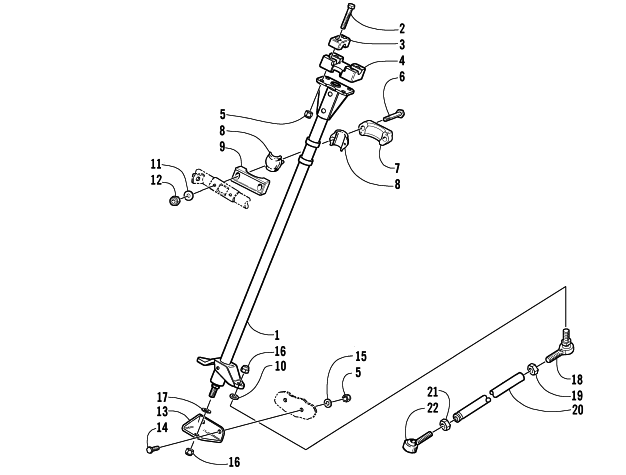 Parts Diagram for Arctic Cat 2003 MOUNTAIN CAT 800 EFI ( 151) SNOWMOBILE STEERING POST ASSEMBLY