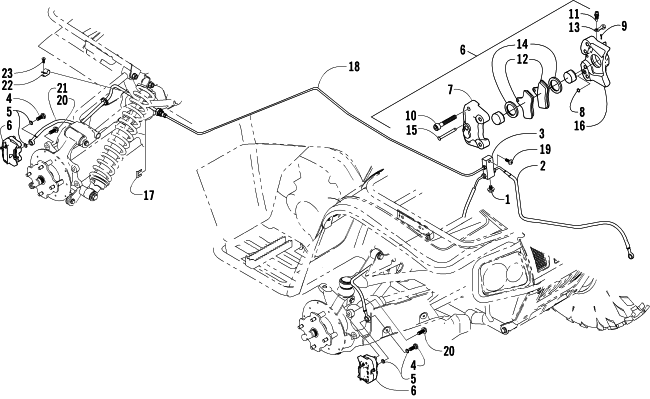 Parts Diagram for Arctic Cat 2003 250 (4X4 ) ATV HYDRAULIC BRAKE ASSEMBLY