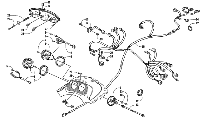 Parts Diagram for Arctic Cat 2003 ZL 550 SNOWMOBILE HEADLIGHT, INSTRUMENTS, AND WIRING ASSEMBLIES (ESR)