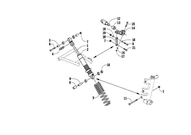 Parts Diagram for Arctic Cat 2003 ZL 600 EFI SS (ESR ) SNOWMOBILE SHOCK ABSORBER AND SWAY BAR ASSEMBLY