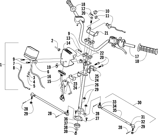 Parts Diagram for Arctic Cat 2003 400 FIS MANUAL TRANSMISSION (2X4 ) ATV STEERING ASSEMBLY