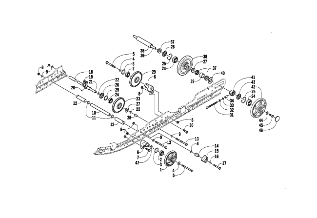 Parts Diagram for Arctic Cat 2003 ZL 800 EFI SS () SNOWMOBILE IDLER WHEEL ASSEMBLY