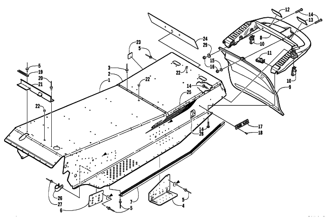 Parts Diagram for Arctic Cat 2003 ZL 800 EFI SS () SNOWMOBILE TUNNEL AND REAR BUMPER