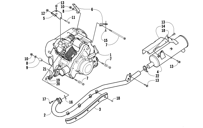 Parts Diagram for Arctic Cat 2003 400 4X4 AUTOMATIC TRANSMISSION () ATV ENGINE AND EXHAUST