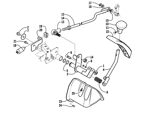 Parts Diagram for Arctic Cat 2003 400 FIS MANUAL TRANSMISSION (4X4 -MRP) ATV REVERSE SHIFT LEVER ASSEMBLY