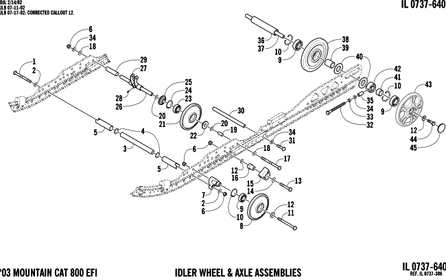 Parts Diagram for Arctic Cat 2003 MOUNTAIN CAT 800 EFI () SNOWMOBILE IDLER WHEEL ASSEMBLY