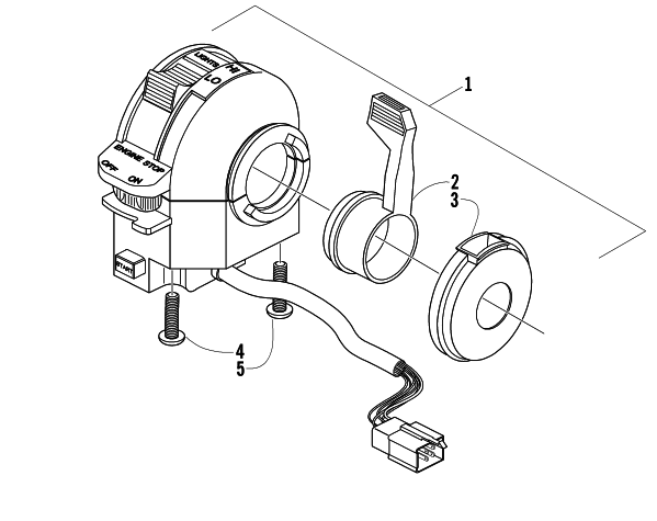 Parts Diagram for Arctic Cat 2001 500 (MANUAL TRANSMISSION) ATV CONTROL SWITCH HOUSING ASSEMBLY