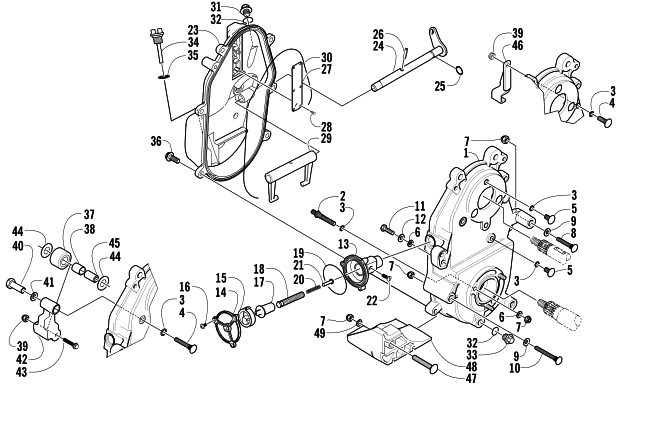 Parts Diagram for Arctic Cat 2003 PANTHER 570 ESR () SNOWMOBILE DROPCASE AND CHAIN TENSION ASSEMBLY