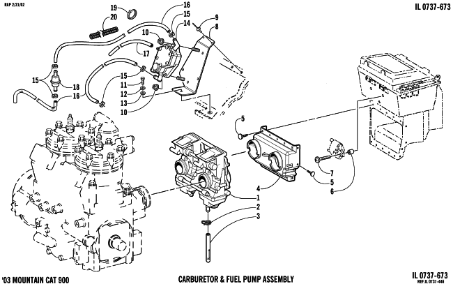 Parts Diagram for Arctic Cat 2003 MOUNTAIN CAT 900 ( 144) SNOWMOBILE CARBURETOR AND FUEL PUMP ASSEMBLY