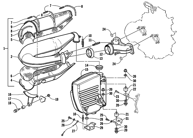 Parts Diagram for Arctic Cat 2003 ZL 800 EFI SS () SNOWMOBILE EXHAUST ASSEMBLY