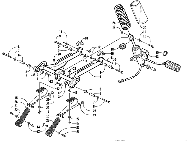 Parts Diagram for Arctic Cat 2003 ZL 800 EFI SS () SNOWMOBILE REAR SUSPENSION FRONT ARM ASSEMBLY