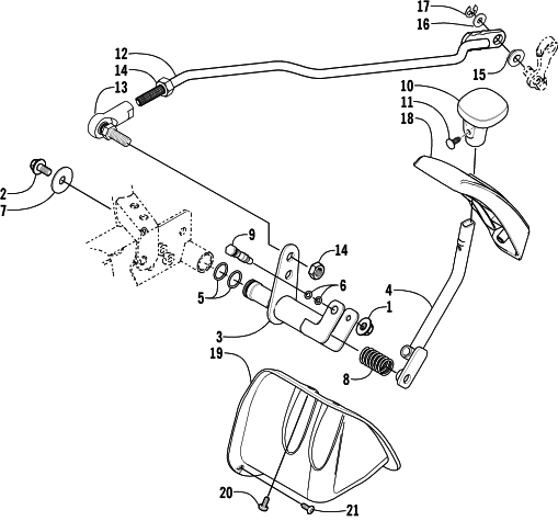Parts Diagram for Arctic Cat 2003 500 FIS AUTOMATIC TRANSMISSION ( - MRP) ATV REVERSE SHIFT LEVER ASSEMBLY