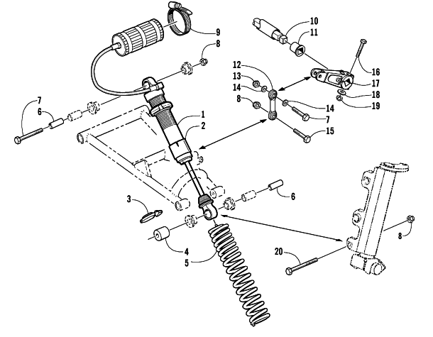 Parts Diagram for Arctic Cat 2003 ZR 800 EFI SNO PRO () SNOWMOBILE SHOCK ABSORBER AND SWAY BAR ASSEMBLY