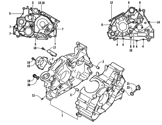 Parts Diagram for Arctic Cat 2003 500 FIS AUTOMATIC TRANSMISSION ( - MRP) ATV CRANKCASE ASSEMBLY