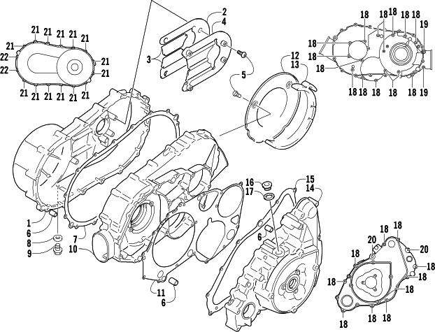 Parts Diagram for Arctic Cat 2009 500 4X4 AUTOMATIC ATV CLUTCH/V-BELT/MAGNETO COVER ASSEMBLY