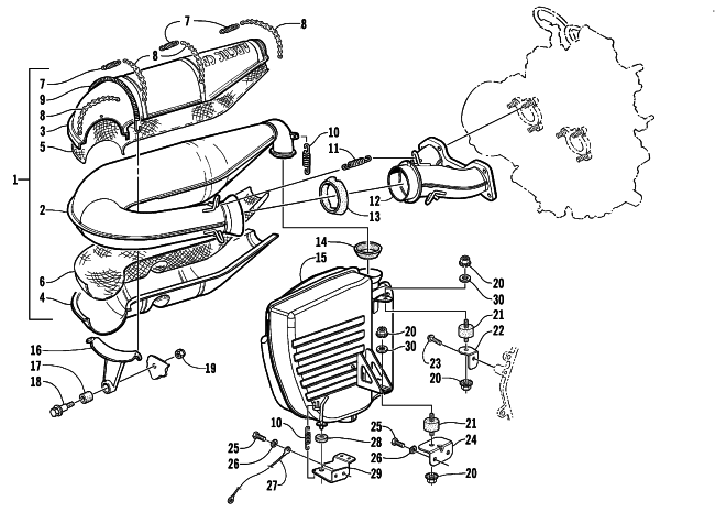 Parts Diagram for Arctic Cat 2003 ZR 900 SNO PRO () SNOWMOBILE EXHAUST ASSEMBLY
