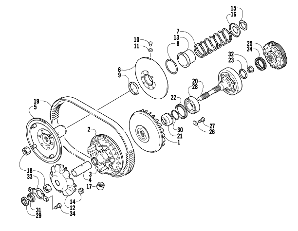 Parts Diagram for Arctic Cat 2003 500 FIS AUTOMATIC TRANSMISSION () ATV TRANSMISSION ASSEMBLY