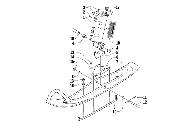 Parts Diagram for Arctic Cat 2003 PANTHER 570 ESR () SNOWMOBILE SKI AND SPINDLE ASSEMBLY