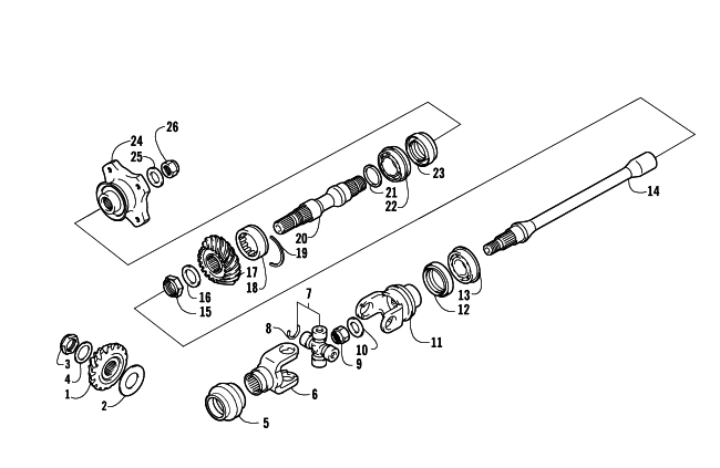 Parts Diagram for Arctic Cat 2003 400 FIS AUTOMATIC TRANSMISSION () ATV SECONDARY DRIVE ASSEMBLY