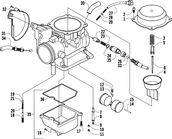Parts Diagram for Arctic Cat 2004 400 AUTOMATIC TRANSMISSION 4X4 ATV CARBURETOR