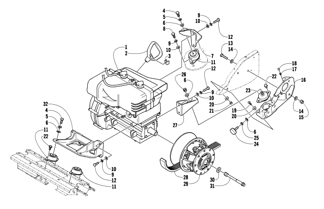 Parts Diagram for Arctic Cat 2003 MOUNTAIN CAT 570 SNOWMOBILE ENGINE AND RELATED PARTS