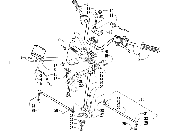 Parts Diagram for Arctic Cat 2003 300 (4X4 ) ATV STEERING ASSEMBLY