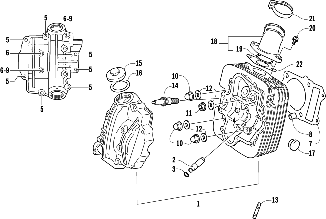 Parts Diagram for Arctic Cat 2003 300 (4X4 ) ATV CYLINDER HEAD ASSEMBLY
