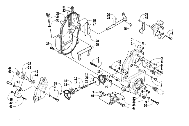 Parts Diagram for Arctic Cat 2003 BEARCAT WIDE TRACK SNOWMOBILE DROPCASE AND CHAIN TENSION ASSEMBLY