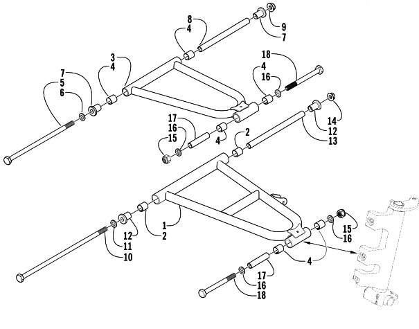Parts Diagram for Arctic Cat 2003 4-STROKE TRAIL SNOWMOBILE A-ARM ASSEMBLY