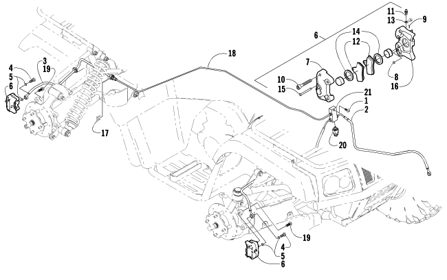 Parts Diagram for Arctic Cat 2003 400 FIS AUTOMATIC TRANSMISSION () ATV HYDRAULIC BRAKE ASSEMBLY
