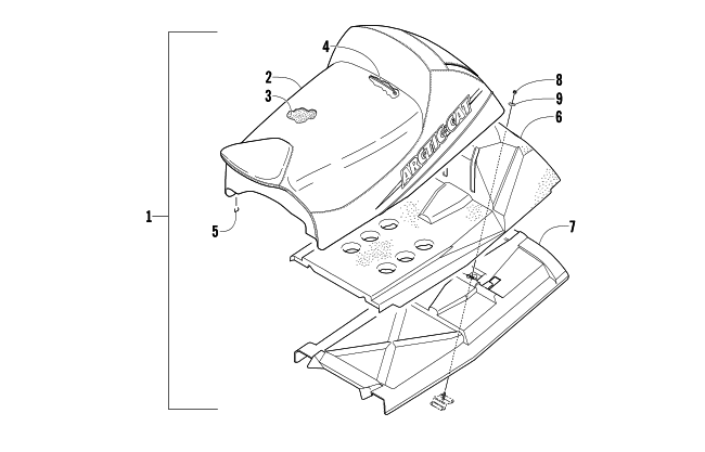 Parts Diagram for Arctic Cat 2003 FIRECAT 500 SNO PRO SNOWMOBILE SEAT ASSEMBLY