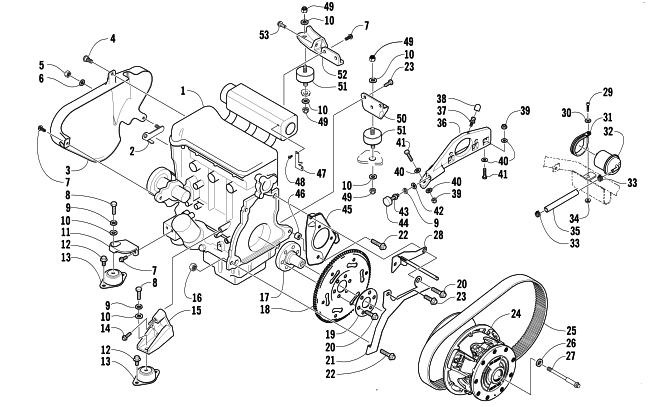 Parts Diagram for Arctic Cat 2003 BEARCAT WIDE TRACK SNOWMOBILE ENGINE AND RELATED PARTS
