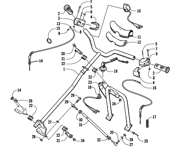 Parts Diagram for Arctic Cat 2003 ZR 120 SNOWMOBILE STEERING POST AND TIE ROD ASSEMBLY