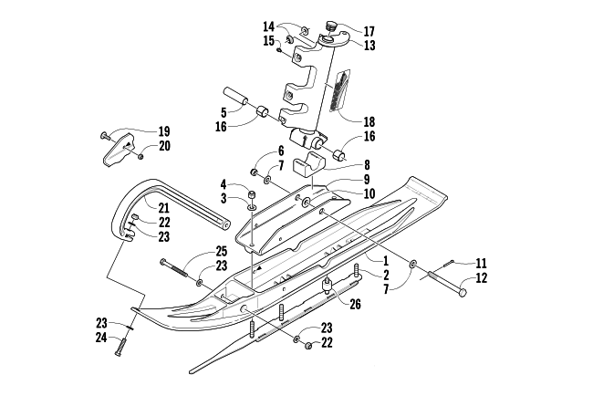 Parts Diagram for Arctic Cat 2003 4-STROKE TOURING SNOWMOBILE SKI AND SPINDLE ASSEMBLY