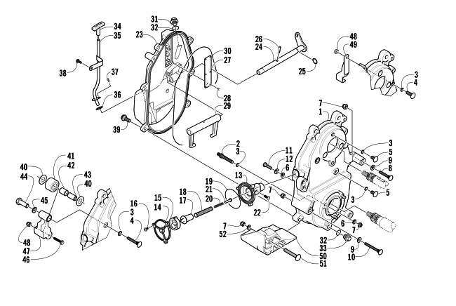 Parts Diagram for Arctic Cat 2003 4-STROKE TOURING SNOWMOBILE DROPCASE AND CHAIN TENSION ASSEMBLY
