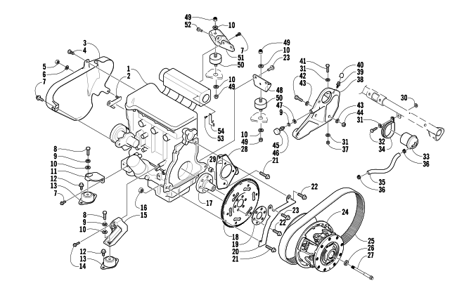 Parts Diagram for Arctic Cat 2003 4-STROKE TRAIL SNOWMOBILE ENGINE AND RELATED PARTS