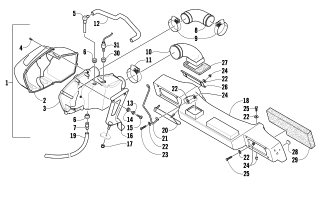 Parts Diagram for Arctic Cat 2003 4-STROKE TOURING () SNOWMOBILE AIR SILENCER ASSEMBLY