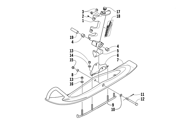 Parts Diagram for Arctic Cat 2003 4-STROKE TRAIL SNOWMOBILE SKI AND SPINDLE ASSEMBLY
