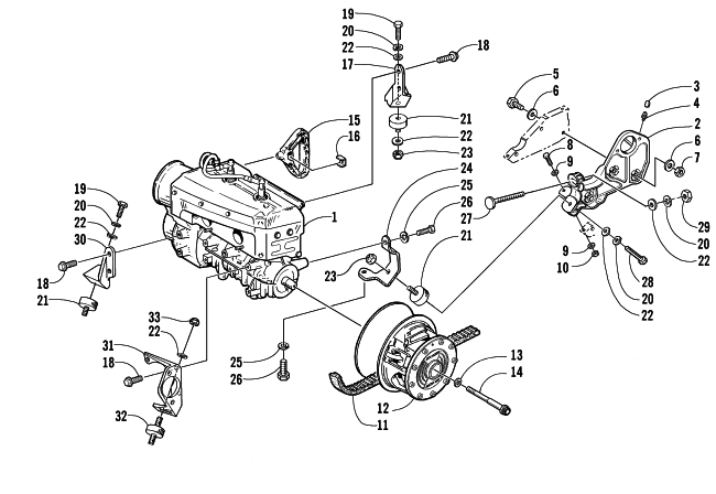 Parts Diagram for Arctic Cat 2003 PANTHER 370 R SNOWMOBILE ENGINE AND RELATED PARTS