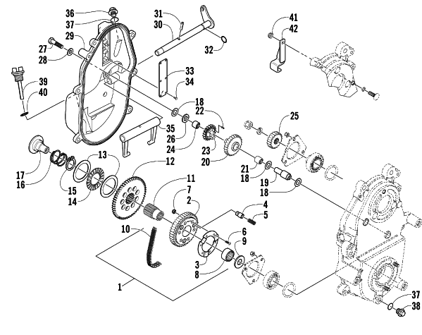 Parts Diagram for Arctic Cat 2003 MOUNTAIN CAT 900 ( 144) SNOWMOBILE DRIVE/REVERSE DROPCASE ASSEMBLY