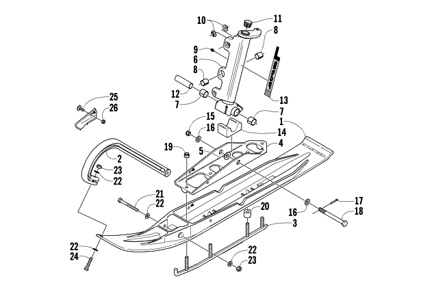 Parts Diagram for Arctic Cat 2003 Z 440 SNO PRO SNOWMOBILE SKI AND SPINDLE ASSEMBLY