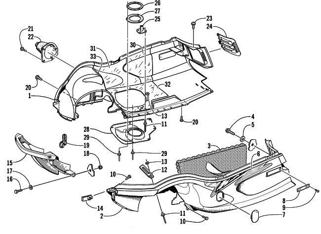 Parts Diagram for Arctic Cat 2003 ZR 800 EFI () SNOWMOBILE BELLY PAN AND FRONT BUMPER ASSEMBLY