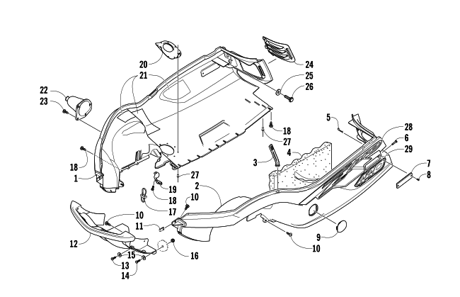 Parts Diagram for Arctic Cat 2003 Z 440 SNO PRO SNOWMOBILE BELLY PAN AND FRONT BUMPER ASSEMBLY