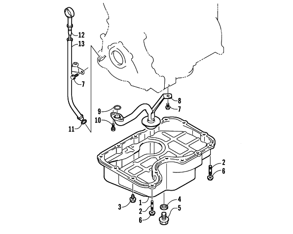 Parts Diagram for Arctic Cat 2004 T660 TOURING SNOWMOBILE OIL PAN ASSEMBLY