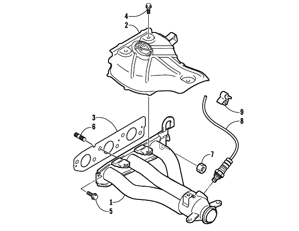 Parts Diagram for Arctic Cat 2004 T660 TOURING SNOWMOBILE EXHAUST MANIFOLD ASSEMBLY