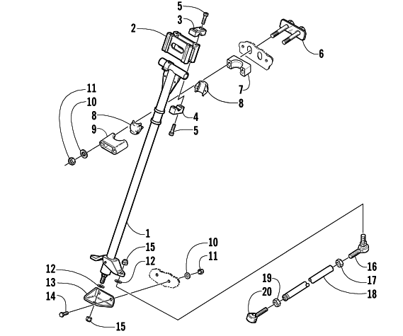 Parts Diagram for Arctic Cat 2003 Z 440 SNO PRO SNOWMOBILE STEERING POST ASSEMBLY