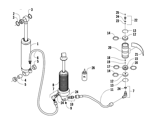 Parts Diagram for Arctic Cat 2003 Z 440 SNO PRO SNOWMOBILE REAR SUSPENSION SHOCK ABSORBER ASSEMBLY
