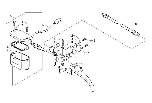Parts Diagram for Arctic Cat 2003 440 SNO PRO L/C SNOWMOBILE HYDRAULIC BRAKE CONTROL ASSEMBLY